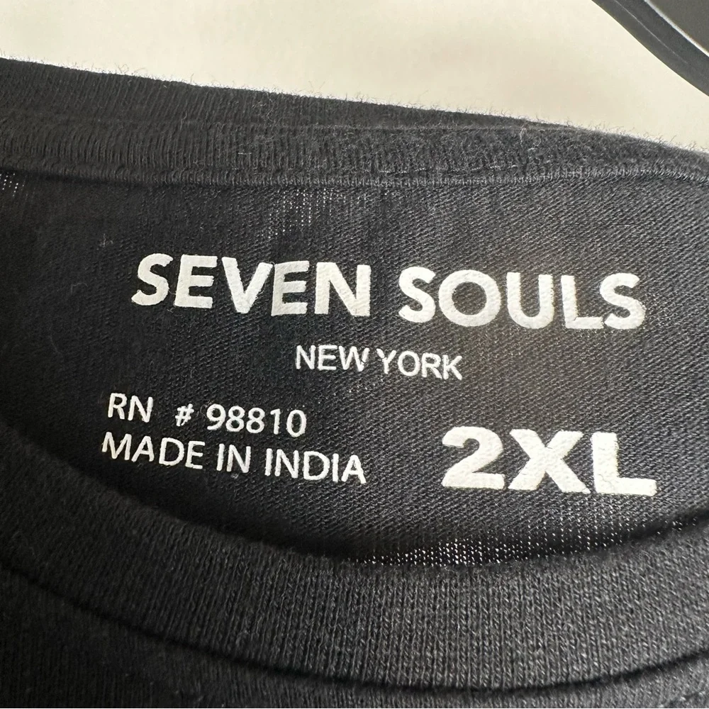 Seven Souls T-Shirt Mens 2XL Blessed Crew Neck Black Short Sleeve - Picture 5 of 6